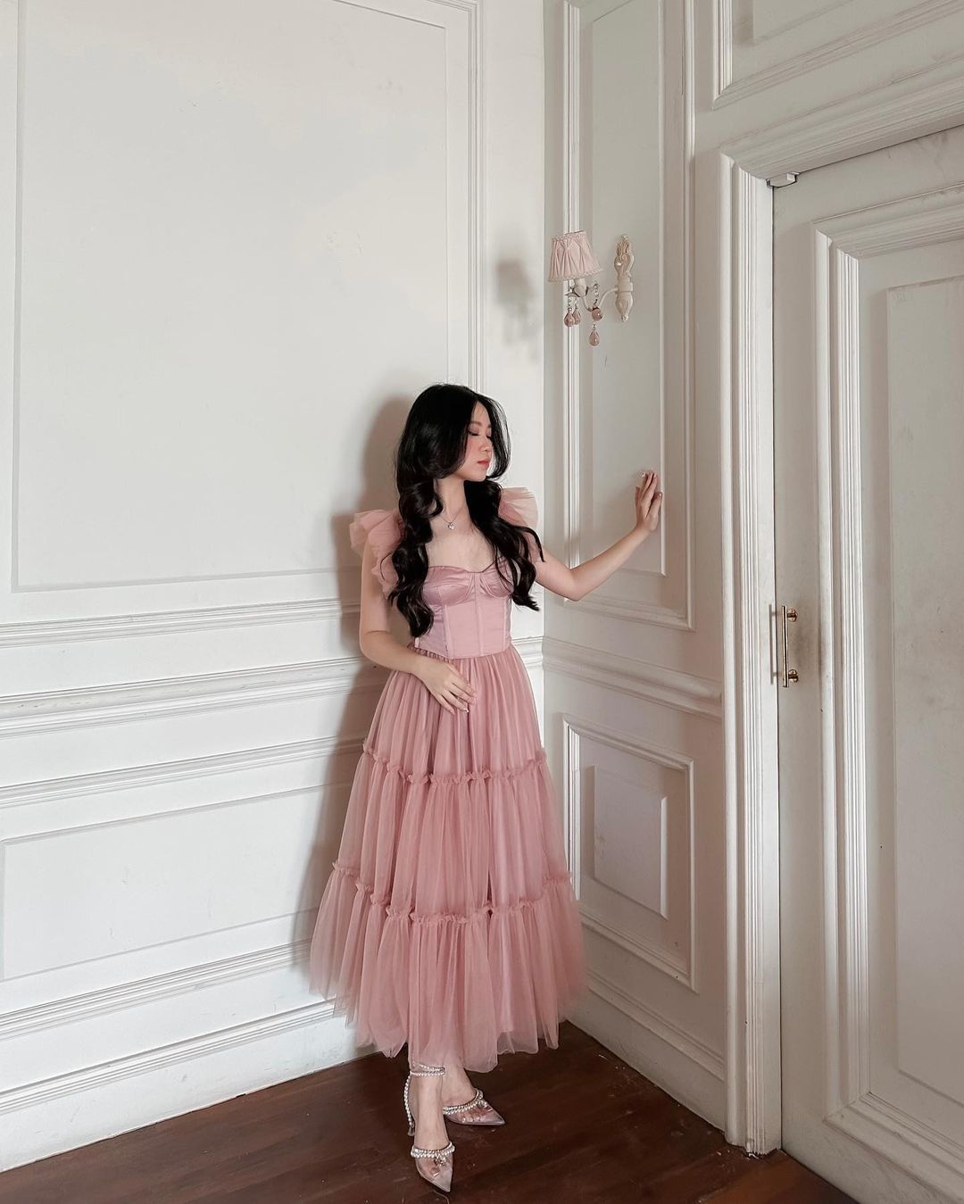 LR184 Belle Set Dress in Rosegold