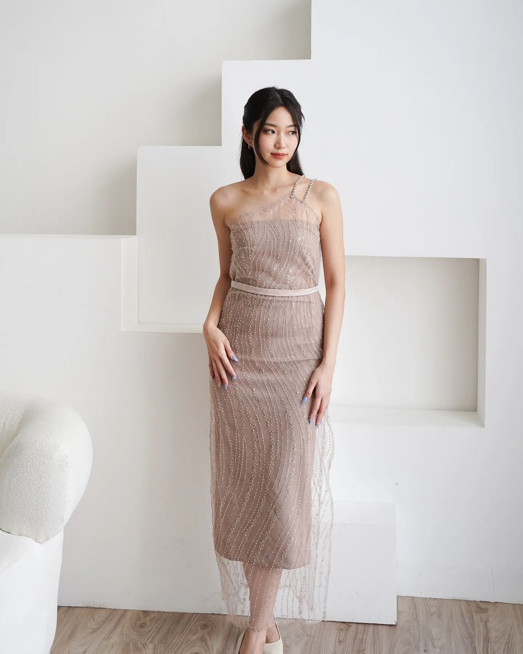 LR220  Becca Dress in Nude